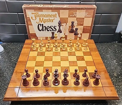 Itemation Tournament Master Chess 3.75" King Solid Staunton 18×18 + 21×21 Board  - Image 1 of 4