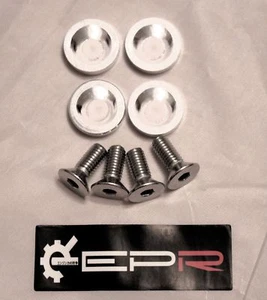Lavadoras y pernos de plata anodizada EPR M8 para 180SX 350Z 200SX Skyline - Imagen 1 de 2