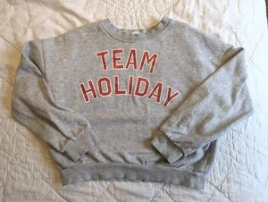 H&M Kids Gray Sweatshirt Team Holiday Size 10 - Picture 1 of 4