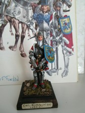 CAVALIERE MEDIEVALE -XV° secolo-in piombo  54mm - ELABORATO -dipinto - unico