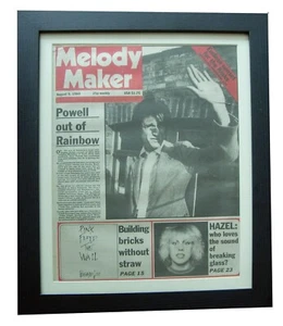 RAINBOW+COZY+ORIGINAL 1980 VINTAGE MELODY MAKER+POSTER+FRAMED+EXPRESS WORLD SHIP - Imagen 1 de 6