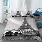 3D Retro Eiffel Tower Bedding Set Duvet Cover Queen Comforter Cover Pillow Case