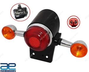 Lámpara trasera indicadora cromada + soporte para Royal Enfield nuevo clásico Reborn 350 NUEVO - Imagen 1 de 8