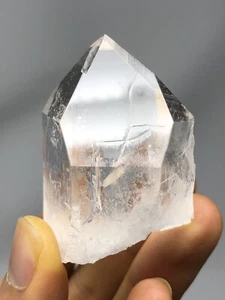 RARE TRIGONIC Lemurian Quartz Natural Wand 2.3oz Top Clarity Colombia N54 - Picture 1 of 12