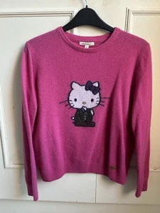 Barbour x Hello Kitty Pink Lambswool Jumper, UK 8-10 Ladies, Kids XL, Sanrio - Picture 1 of 7