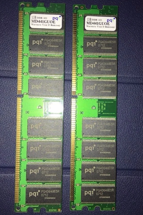 DDR-400 2GB (1GB X 2) PQI MD441GROE  ECC REG - Image 1 of 1