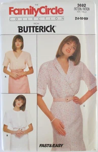 Butterick Easy Sewing Pattern  #3692,  Sizes:  14-16-18,   Misses'  Blouse - Picture 1 of 4