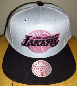 BCA LA Lakers Mitchell & Ness Snapback Kobe Bryant LeBron James Hat Adults PINK - Picture 1 of 8
