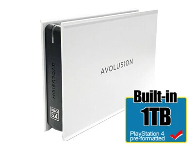 Avolusion Mini Pro-5X 1TB USB 3.0 Portable External Gaming PS4 Hard Drive White - Image 1 of 4