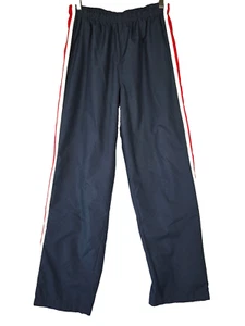 TOMMY HILFIGER Size M Athletic Nylon Jogger Blue Red White Stripe Pants - Picture 1 of 10