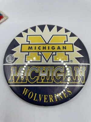 Vintage 80’s University of Michigan Wolverines  3.5 inch Pinback Button - Image 1 of 4