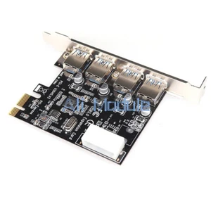 1X USB 3.0 4 Port PCI Express Karte PC Karte Computer Controller Hub PCIe Adapter - Bild 1 von 5