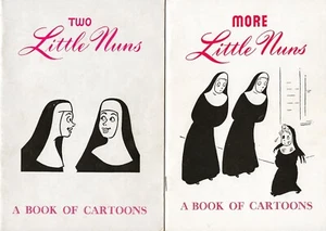 LITTLE NUNS-BILL O'MALLEY-JOE LANE-SIGNED-COMIC COLLECTIONS-1950 & 1951-CARTOONS - Picture 1 of 6