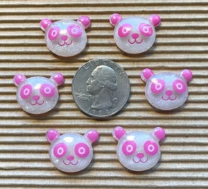 12 pcs x 7/8" Clear Resin Shiny Panda Flatback Embellishment for Card SB252P - Picture 1 of 2