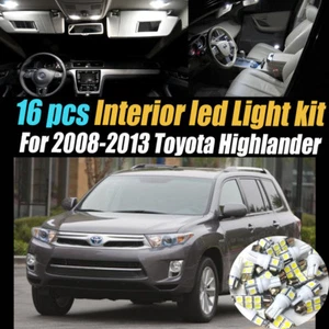 16Pc Super White Interior LED Light Bulb Kit Package for 08-13 Toyota Highlander - Foto 1 di 12
