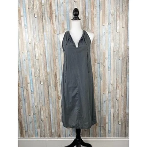 Maison Martin Margiela 40 4 Gray Tie V Neck Cotton Midi Tank Dress Long $815 - Picture 1 of 8