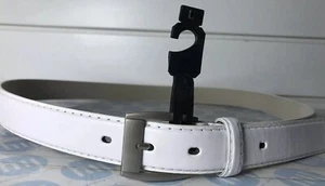 Ladies And Men’s Genuine Leather Belt White Colour Size L 27mm WideX110cm Long - Picture 1 of 2