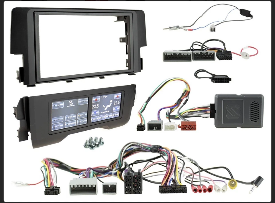 Double Din Stereo Fascia Steering Stalk Fitting Kit For Honda Civic 2016-2021 - Image 1 of 1