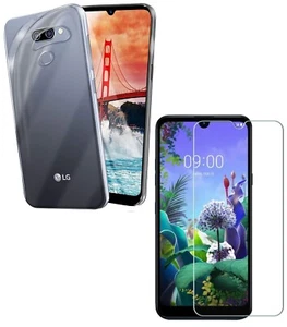 For LG K50 CLEAR CASE + TEMPERED GLASS SCREEN PROTECTOR SHOCKPROOF COVER K 50 - Picture 1 of 12