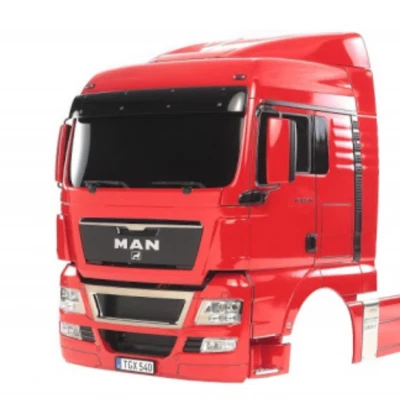 Tamiya 1/14 MAN TGX 18.540 XLX, Factory Red Full Cab Bundle & Side Skirts - Image 1 of 4