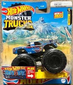Hot Wheels 2022 Monster Trucks Crash Squad #2/4 Race Ace #HCP81 1:64 Scale - Picture 1 of 2