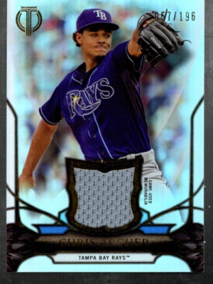 A0966- 2016 Topps Tribute Relics #TRCA Chris Archer Jersey - NM-MT - Image 1 of 2