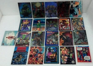 21 card set Various Super Heroes from 1990's VG Some foil, glossy, promos - Picture 1 of 8