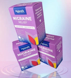 3 Pack Hyland's Naturals Migraine Relief (100 Tablets EACH Bottle) 3 PACK 5/26 - Picture 1 of 2