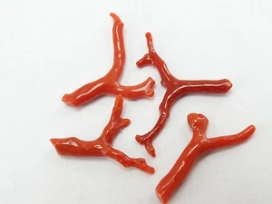 Natural Red Coral Rough Stick Branches Lot 4Piece 31X4To28X4MM Approx Polished - Picture 1 of 14