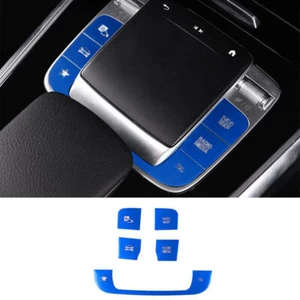 For Benz GLB W247 2020-2022 Aluminum Blue Console Function Button Sticker Trim - Picture 1 of 6