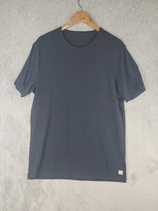 Vuori Shirt Men Size L Tuvalu Short Sleeve Tee Black Striped Soft Casual V1021 - Picture 1 of 9