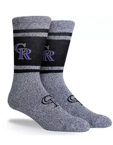 PKWY COLORADO ROCKIES Varsity Crew Socks Men's Baseball Grey MLB LARGE Cover
