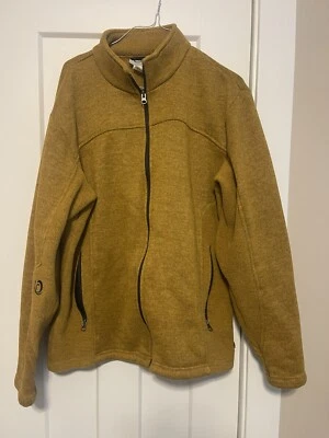VTG Obermeyer Fleece Jacket Mens Large Yellow Full Zi Ski Snowboard Winter Warm - Image 1 of 4
