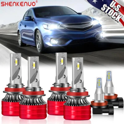 For Acura ILX 2013 2014 2015 Blue LED Headlight Bulbs Fog Light Hi Low Beam Kit — 第 1/4 张图片