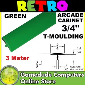 T-Moulding GREEN 3/4inch/18mm Wide (Sold per 3Meter) for Arcade Cabinets - F06 - Picture 1 of 1