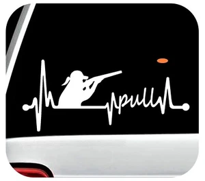 Skeet Sport Falle Schießen Mädchen Herzschlag Rettungsleine Aufkleber Sticker BG782GIRL - Bild 1 von 4