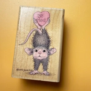 Be Mine Heart and Soul~Monica~House Mouse~Rubber Stamp~1.5"X2.5"~Stampabilities - Picture 1 of 7