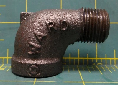Ward Street Elbow, 90 Degrees, FNPT x MNPT, 1/2 in Pipe Size - Pipe Fitting - Image 1 of 4