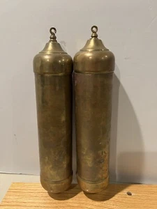 SET OF 2 VINTAGE/ANTIQUE GRANDFATHER CLOCK WEIGHTS SHELL - Picture 1 of 10