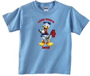 Donald Duck Personalized Custom Birthday Shirt in 8 Different Colors - Picture 1 of 11