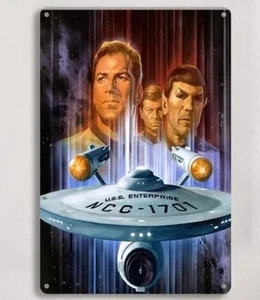 Star Trek U.S.S Enterprise Aluminium Wall Sign Waterproof Pre Drilled 8-11.5" - Picture 1 of 2