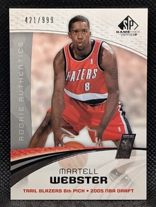 2005-06 SP Game Used #133 Martell Webster Rookie /999 - Portland Trail Blazers - Picture 1 of 2