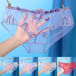 Ropa interior sexy para mujer Calzoncillos Lencería Damas Ver a través de malla Encaje Bragas - Imagen 1 de 18