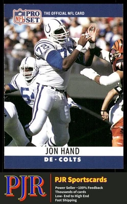 Jon Hand 1990 Pro Set #132 Indianapolis Colts - Image 1 of 2