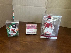 Dunkin Donuts Christmas Tree Ornament Lot Xmas Snowman Munchkins Elf On Shelf - Picture 1 of 8