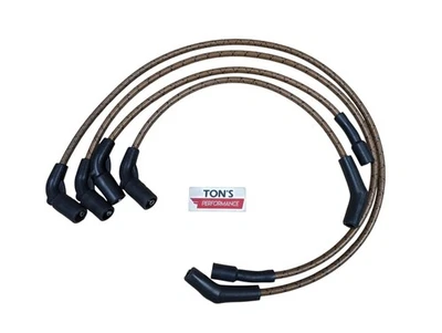 Harley-Davidson Road King 2017-23 tela trenzada bujía cables marrón negro Foto 1 de 4