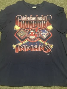 VTG Delta 1995 Vintage Cleveland Indians T Shirt World Series Men XL - Picture 1 of 4