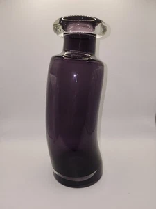 Large ROSENTHAL Drunken Bottle Purple Amethyst Hand Blown Art Glass Vase - Picture 1 of 14