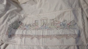 Aguja vintage religiosa bordada Jesús la Última Cena - Imagen 1 de 3