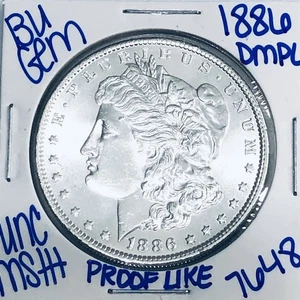 Dólar de plata Morgan 1886 BU sin circular auténtico EE. UU. COMO NUEVO ENVÍO GRATUITO 7648 - Imagen 1 de 3